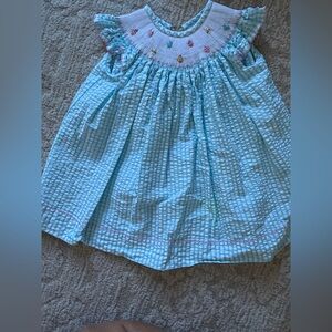 Southern Smocked Company Easter egg Blue Kids Dress 24mo